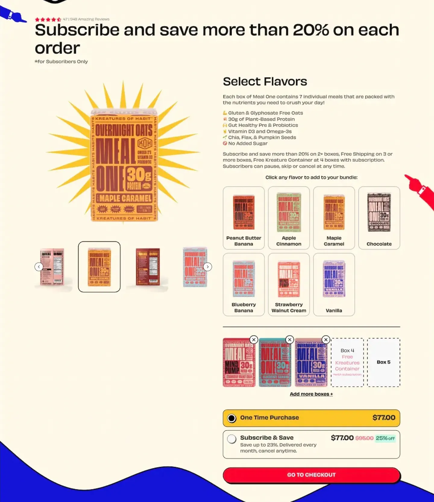 One of the various sections customly created for Kreatures Of Habit. This is the bundle builder section.