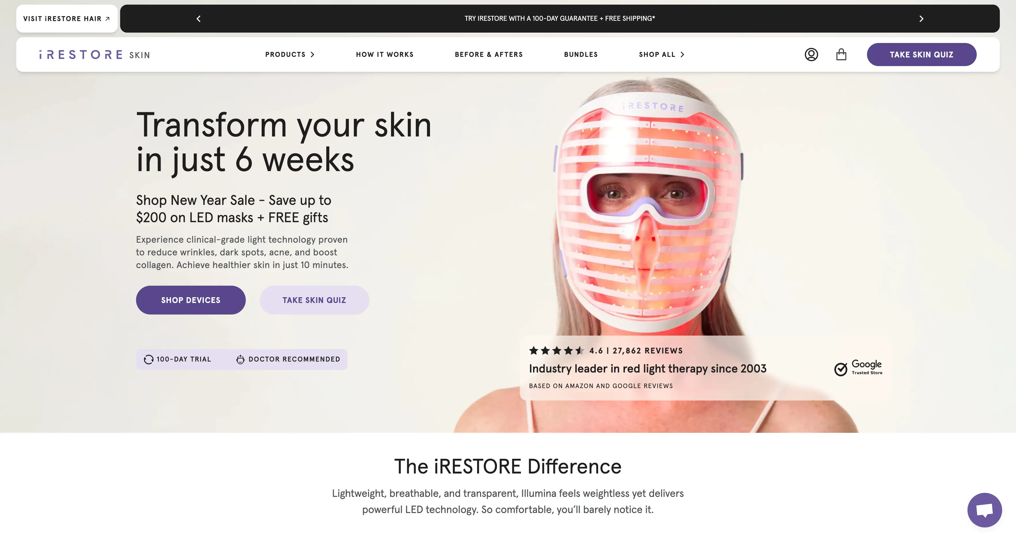 One of the various sections customly created for iRestore. This is the hero section to show off their secondary product.